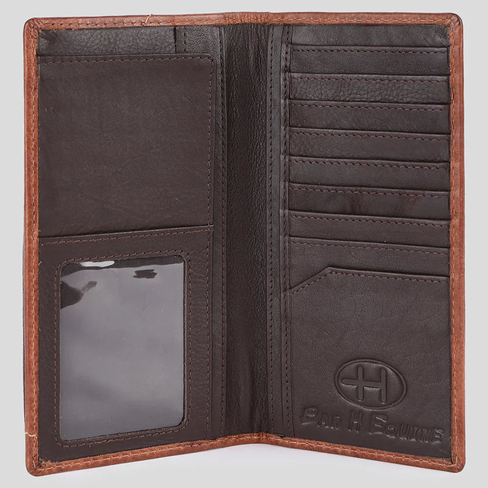 Bar H Equine Western Leather Bifold Wallet BEBGM177-BIF
