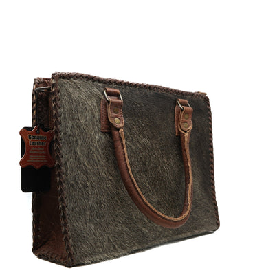 American Darling Tote Handbag ADBGS118BRAH genuine cowhide leather western tote with braided trim and removable strap