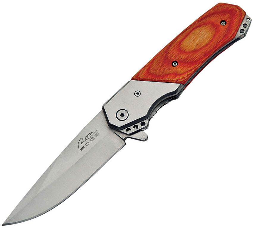 Fireglow Linerlock A/O Knife – Assisted Opening with Satin Finish Blade CN300414