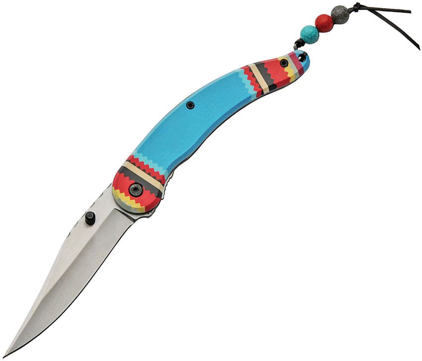 Spirit Linerlock A/O Blue Knife – 5" Closed with Assisted Opening -CN300450TR