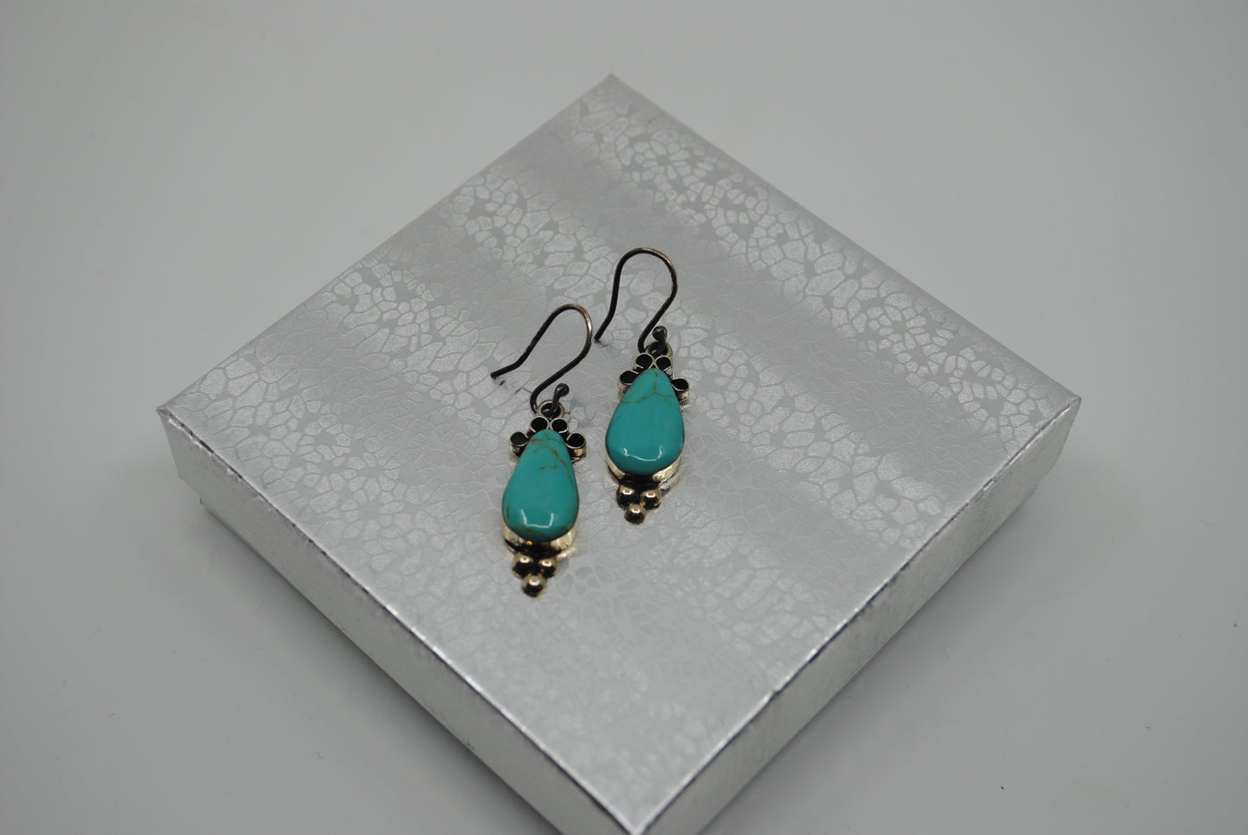 Handmade Sterling Silver and Turquoise Drop Earrings PSTPE31