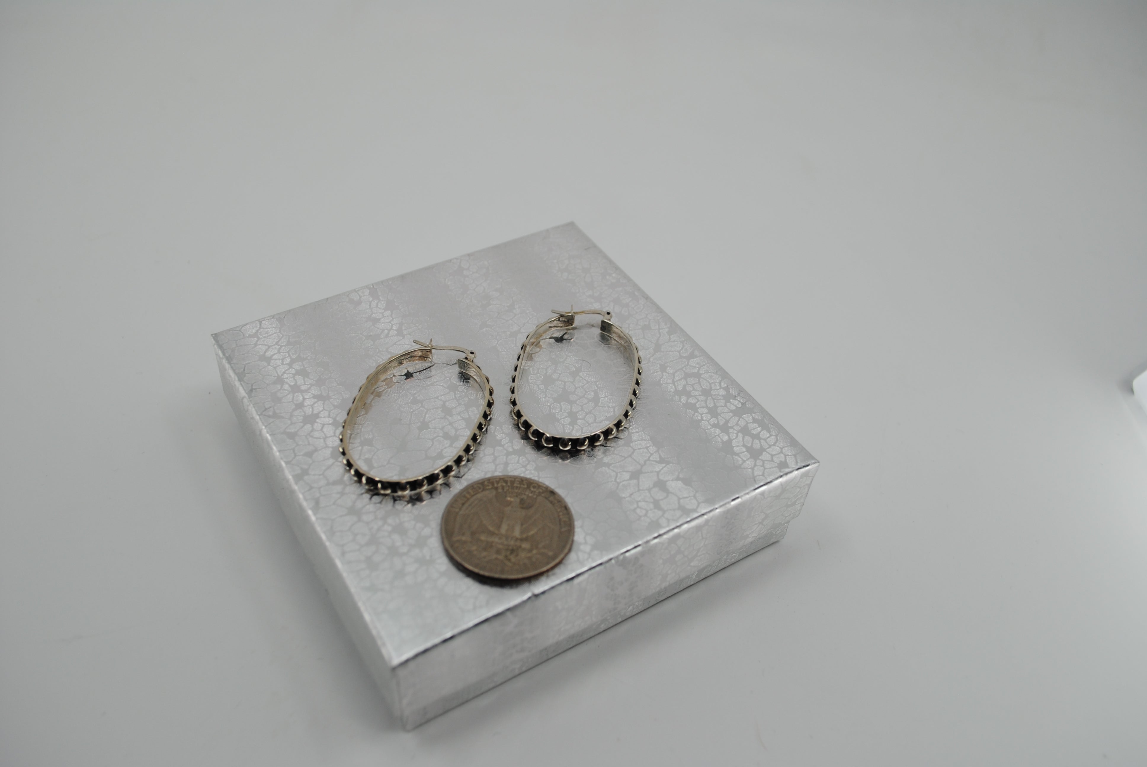Handmade Sterling Silver Oval Hoop Earrings PSTPE35