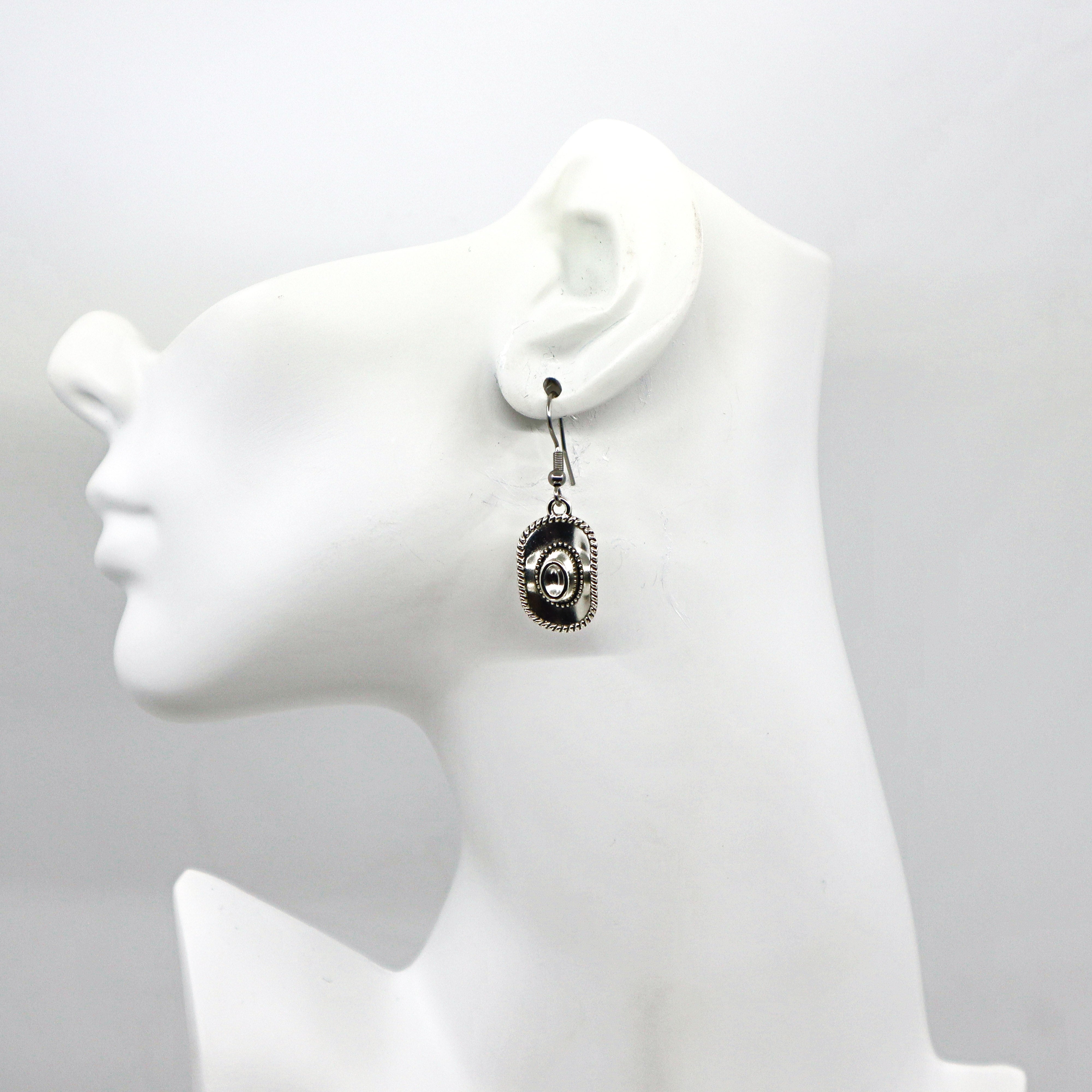 Western Boho Cowboy Hat Earrings with vintage bohemian rustic charm and boho-chic style