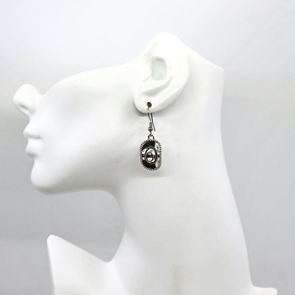 Western Boho Cowboy Hat Earrings with vintage bohemian rustic charm and boho-chic style