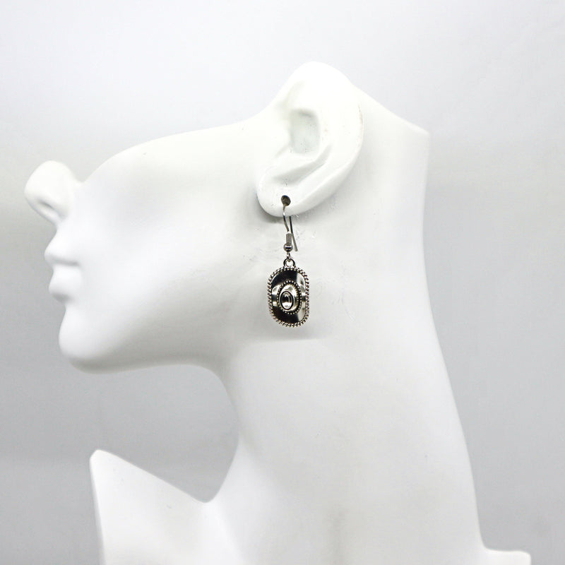 Western Boho Cowboy Hat Earrings with vintage bohemian rustic charm and boho-chic style