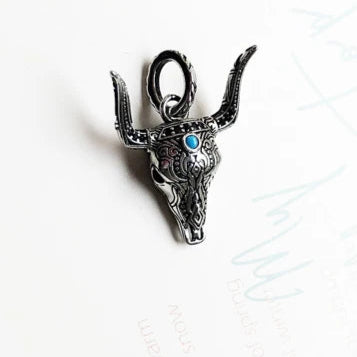 Sterling Silver Bull Head Pendant with Chain