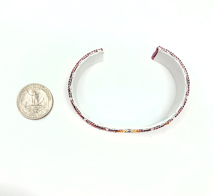 Handmade Beaded Cuff Bracelet Purple PSTPC08