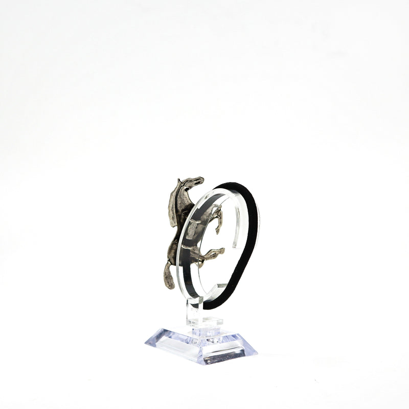 Horse Ponytail Holder PSTPHC06 with horse-shaped decorative charm on clear stand