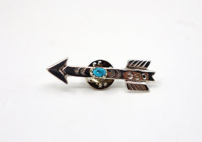 Handmade Sterling Silver & Turquoise Arrow Pin PSTPPN01