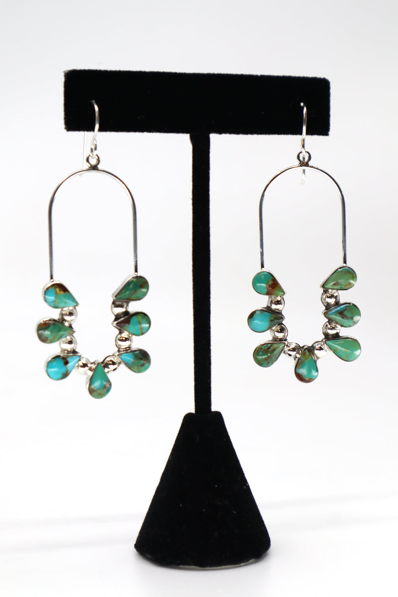 Turquoise Oval Naja Earrings