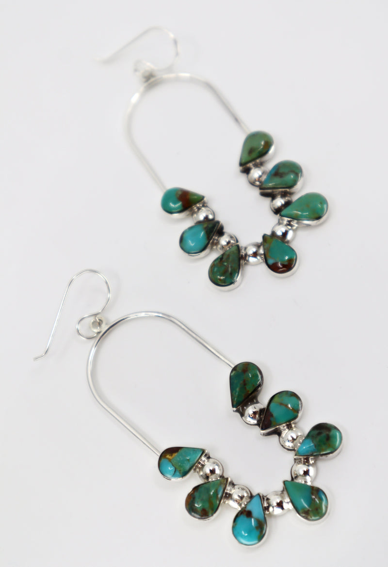 Turquoise Oval Naja Earrings