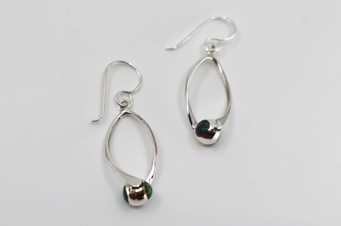 Handmade Sterling Silver & Turquoise Twist Earrings PSTPE40