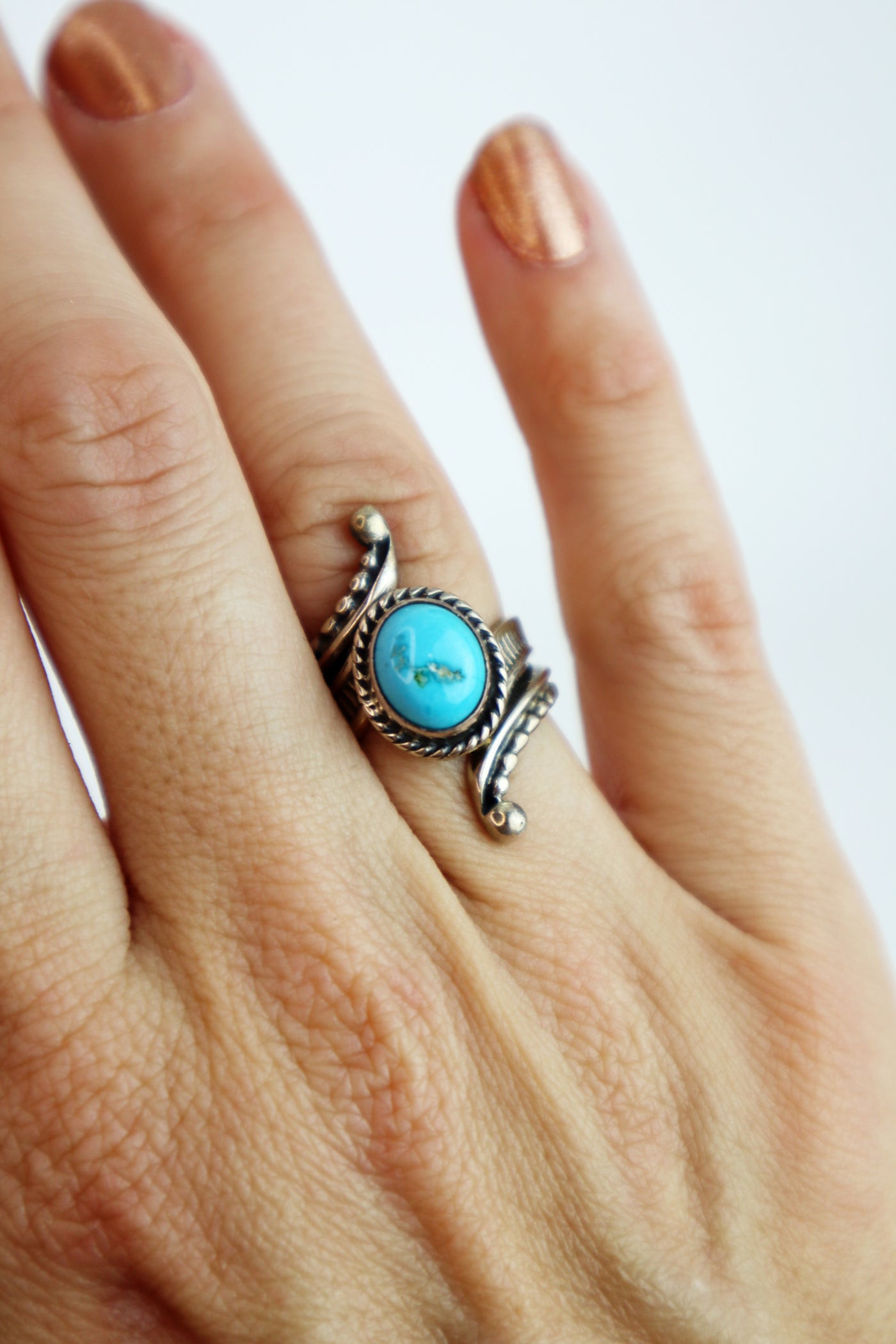 Handmade Navajo Sterling Turquoise Statement Ring