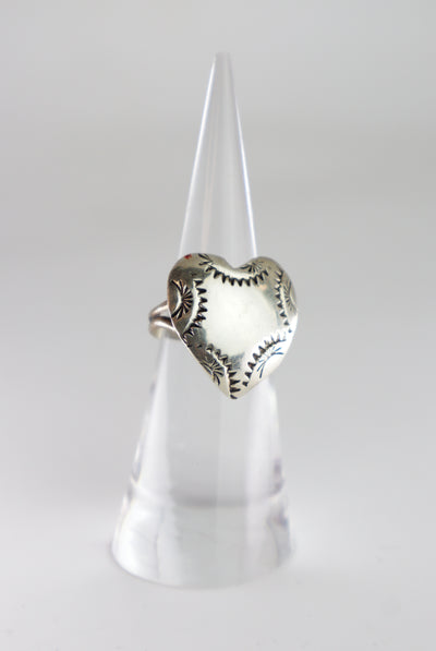 Handmade Navajo Sterling Silver Heart Ring PSTPR29