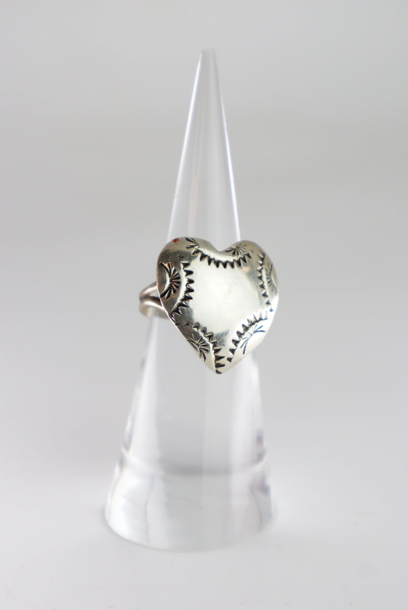 Handmade Navajo Sterling Silver Heart Ring PSTPR29