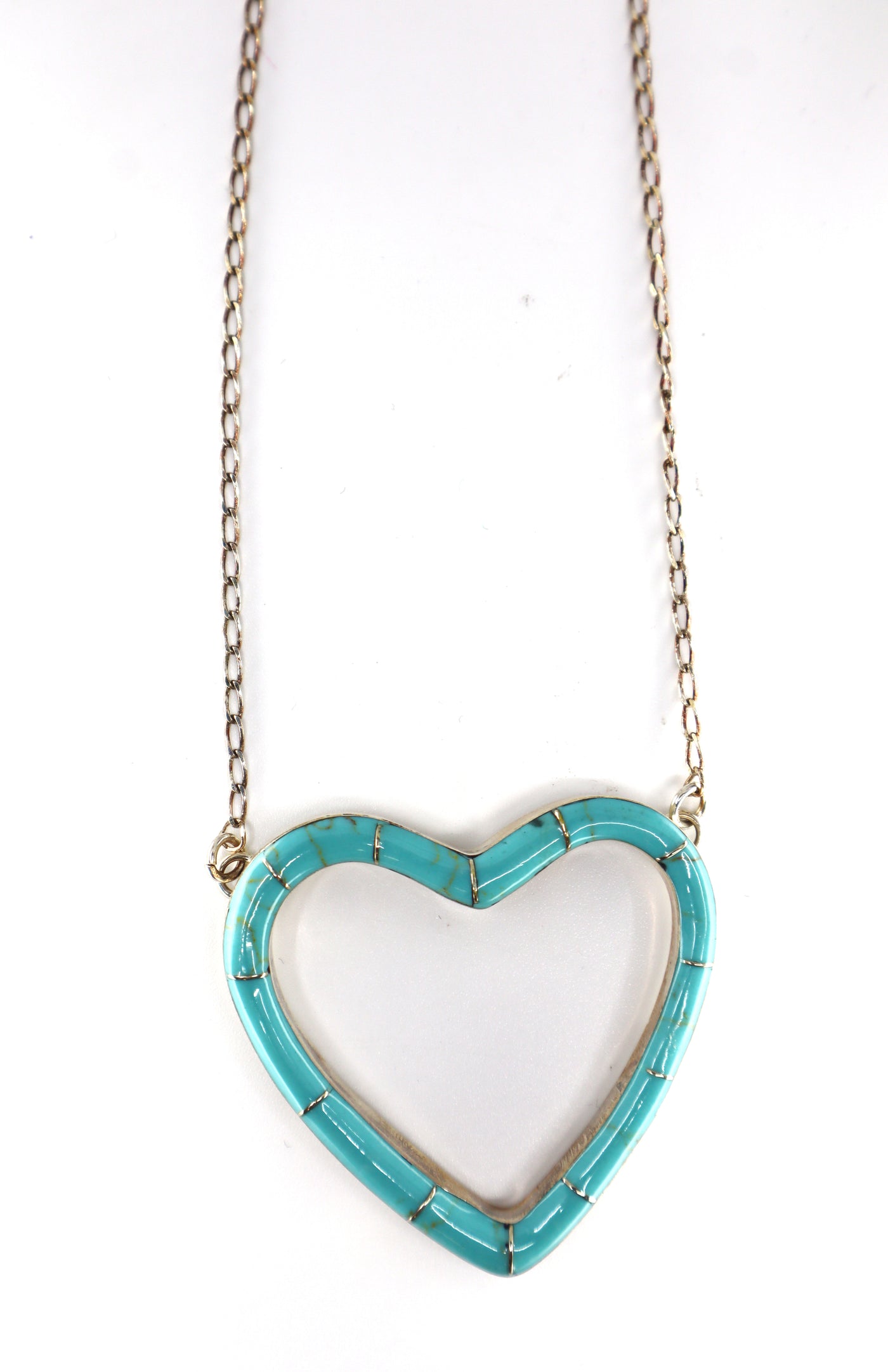 Handmade Sterling Silver Turquoise Heart Necklace PSTPN05