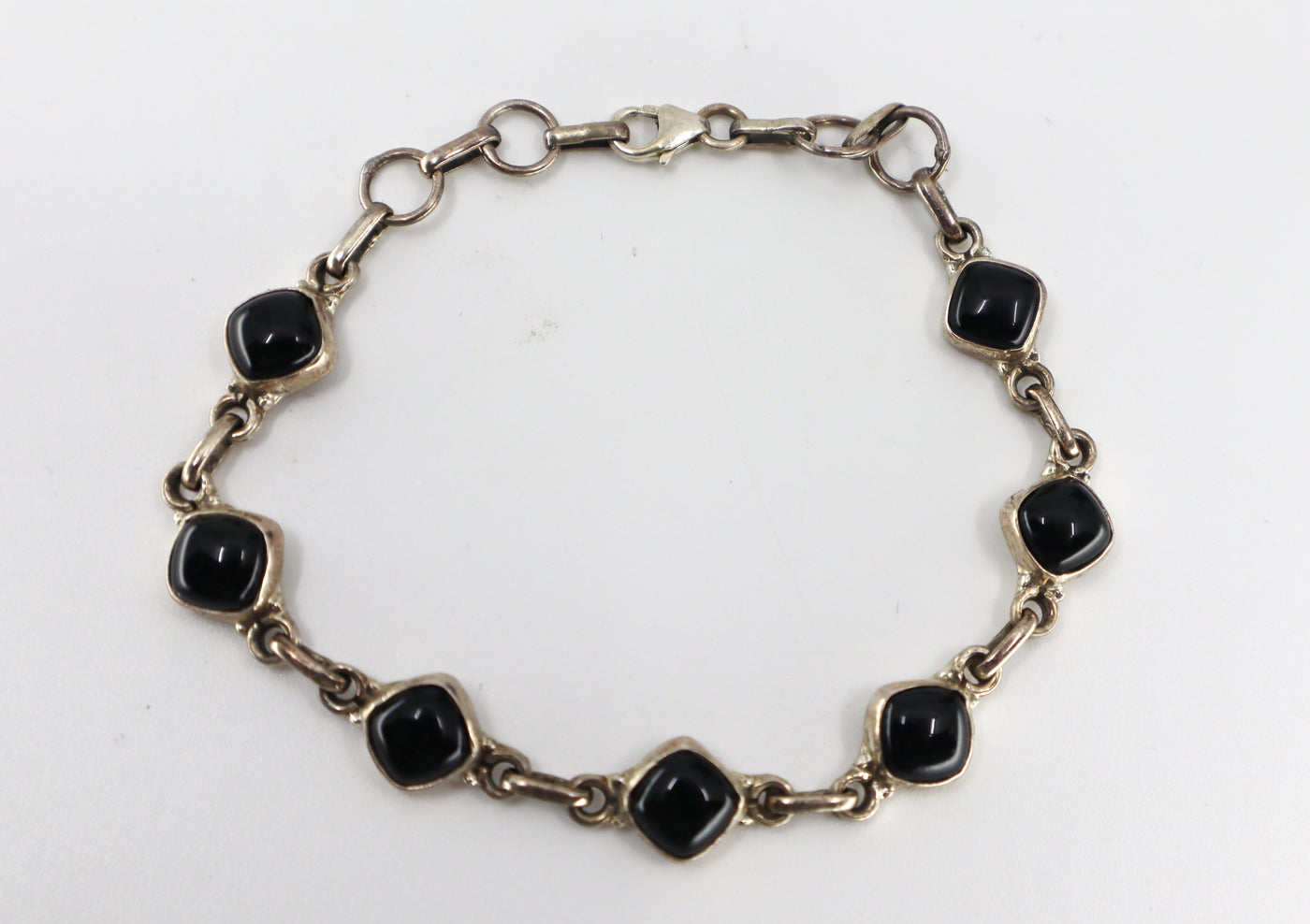 Handmade Sterling Silver and Onyx Bracelet PSTPB07