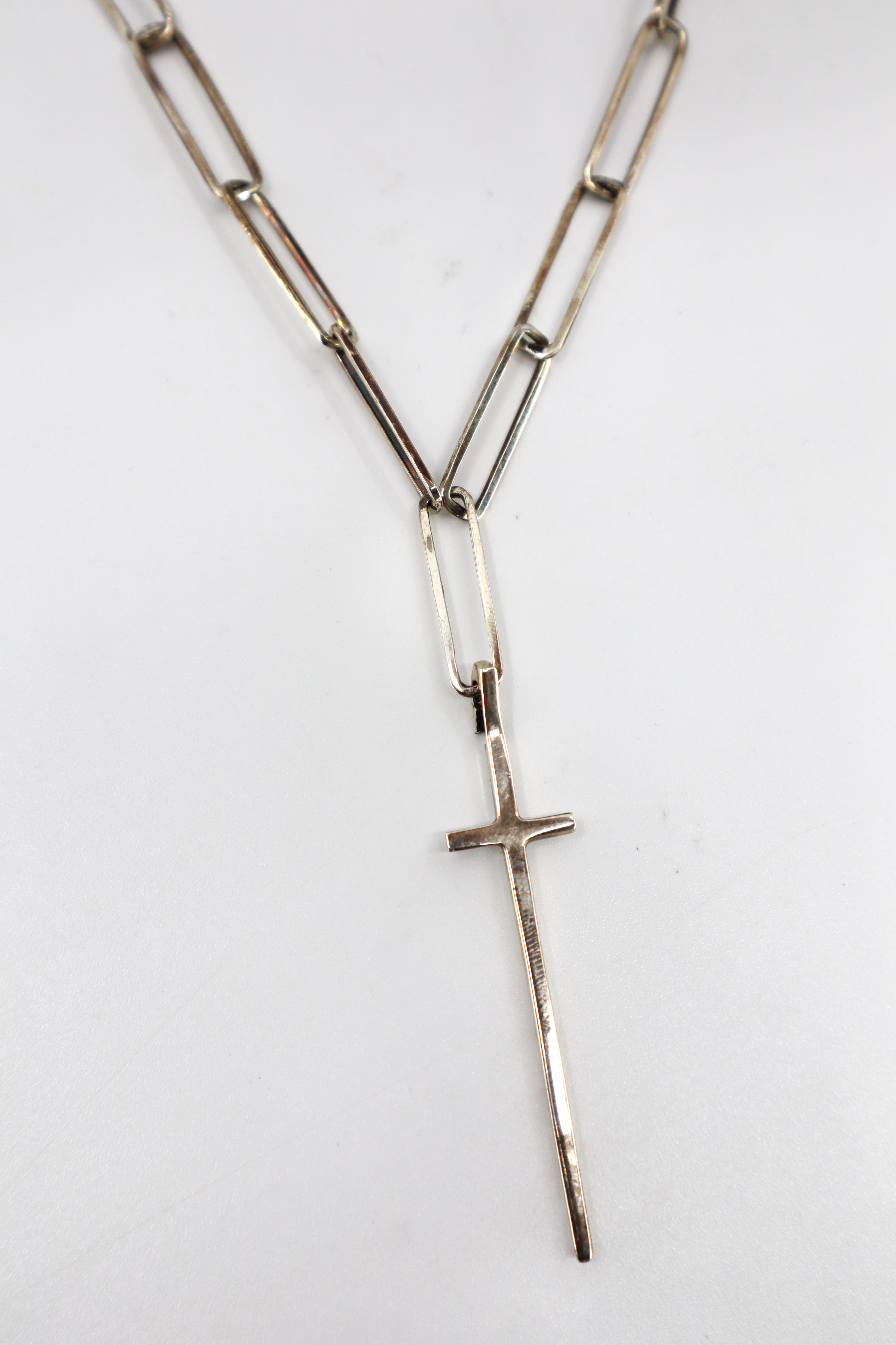 Sterling Silver Chunky Chain Cross Necklace PSTPN22