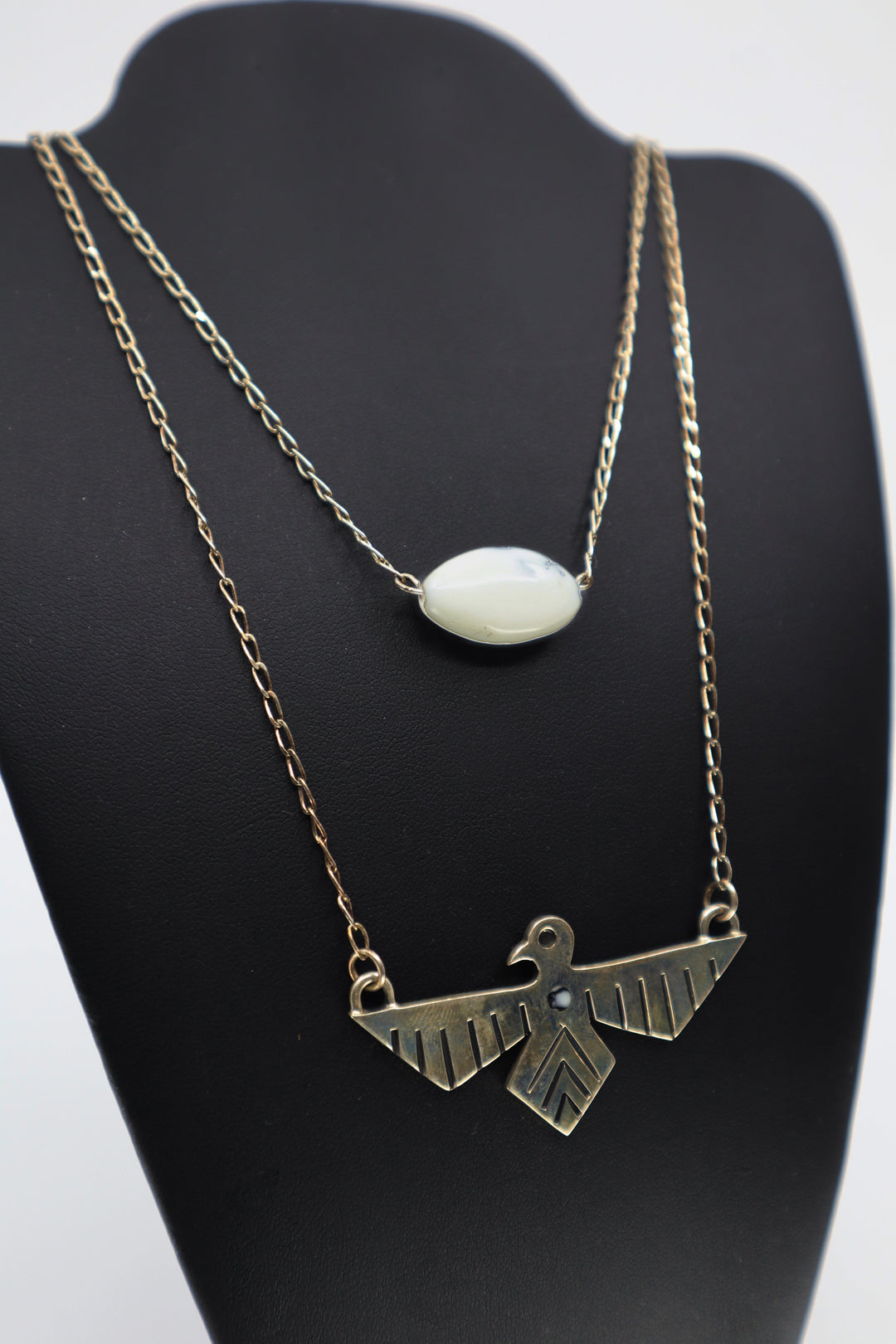 Sterling Silver Howlite Thunderbird Necklace stylish accessory