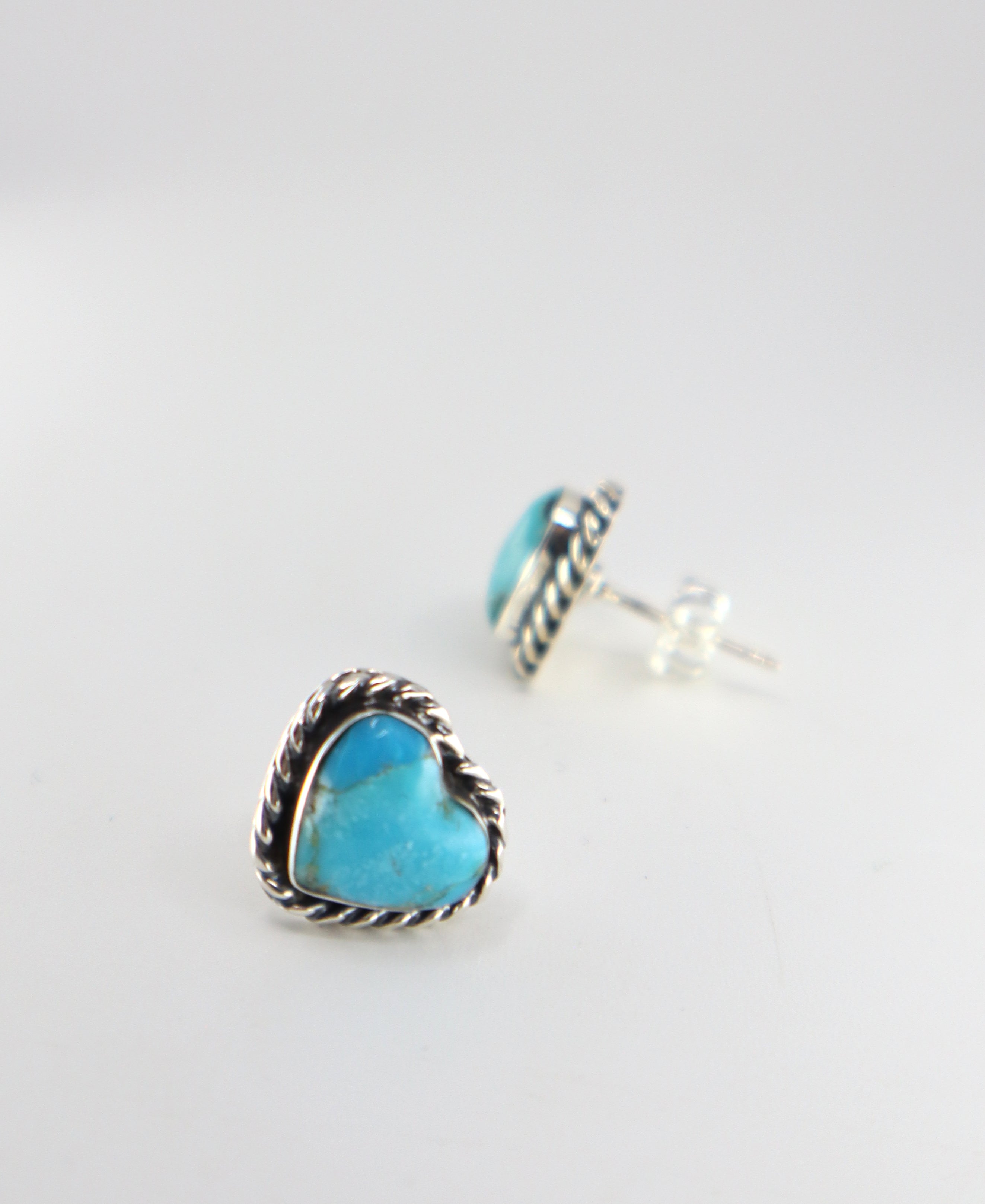 Turquoise Heart Stud Earrings PSTPE33