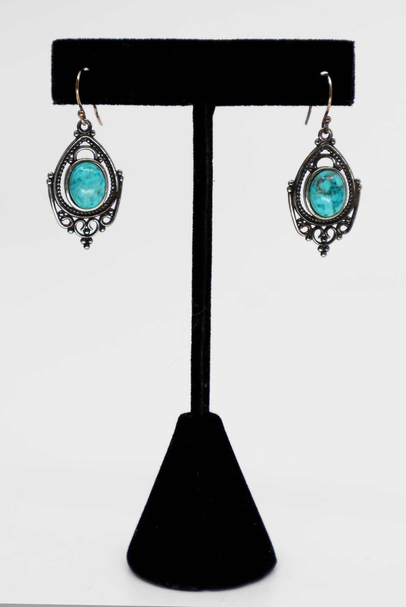 Handmade 925 Sterling Silver Turquoise Drop Dangle Earrings PSTPE02