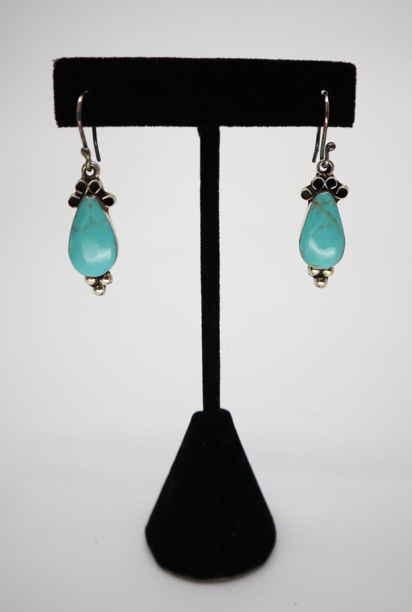 Handmade Sterling Silver and Turquoise Drop Earrings PSTPE31