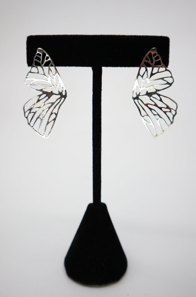 Handmade Sterling Silver Butterfly Wing Earrings PSTPE05