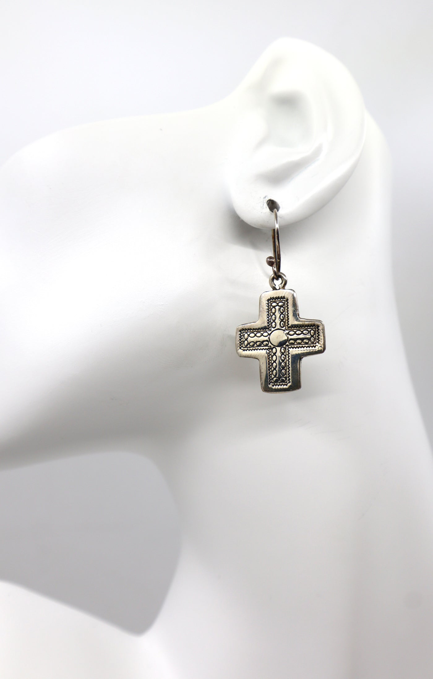 Handmade Sterling Silver Cross Earrings PSTPE43