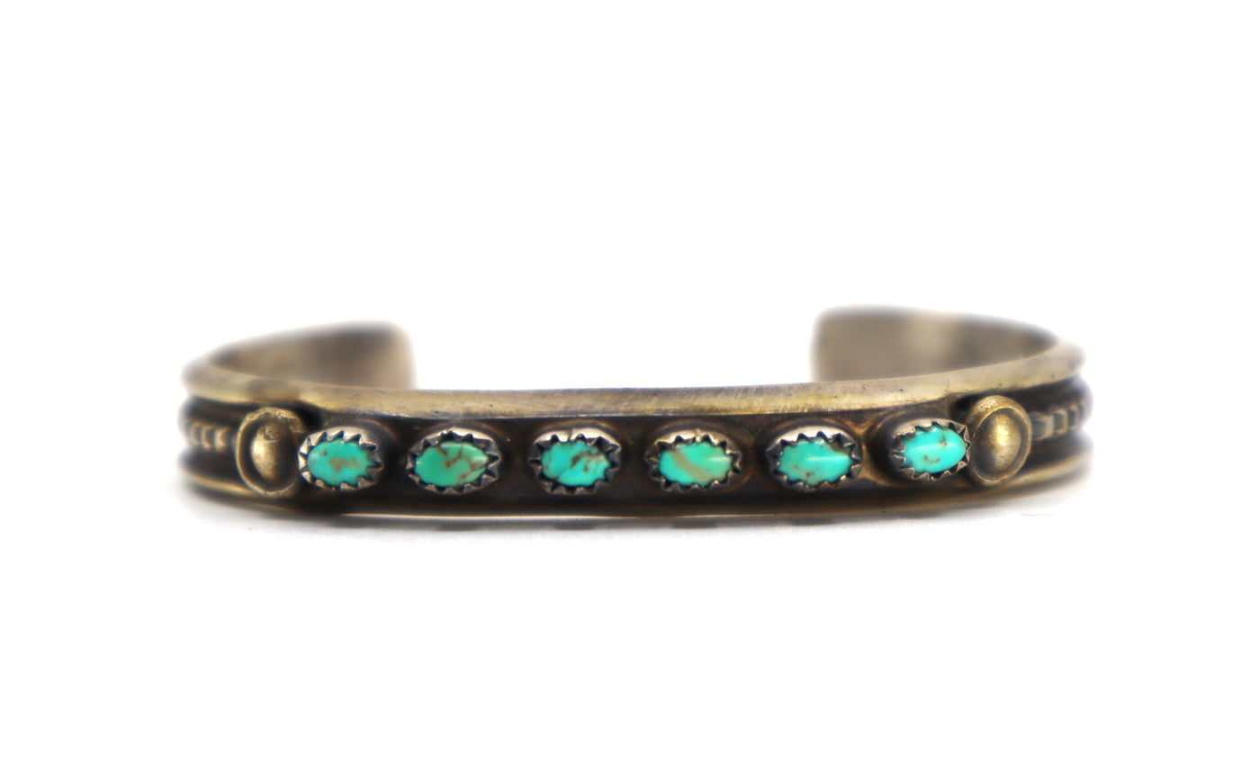 Handmade Sterling Silver and Turquoise Cuff Bracelet PSTPC09