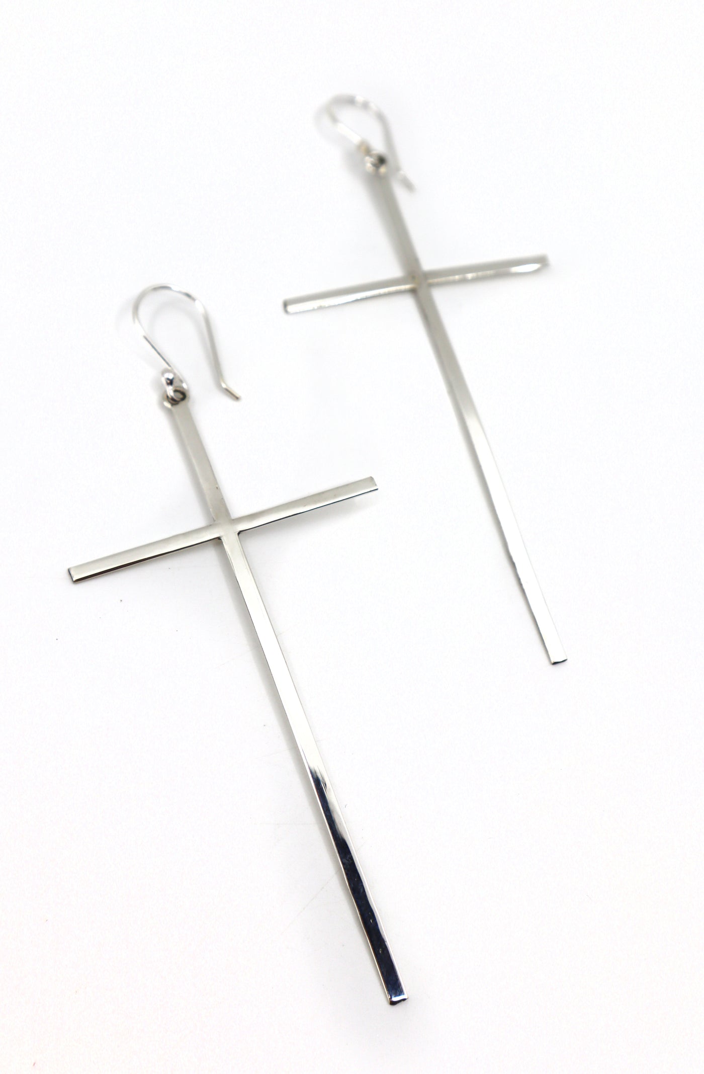 Handmade Sterling Silver Cross Earrings PSTPE32
