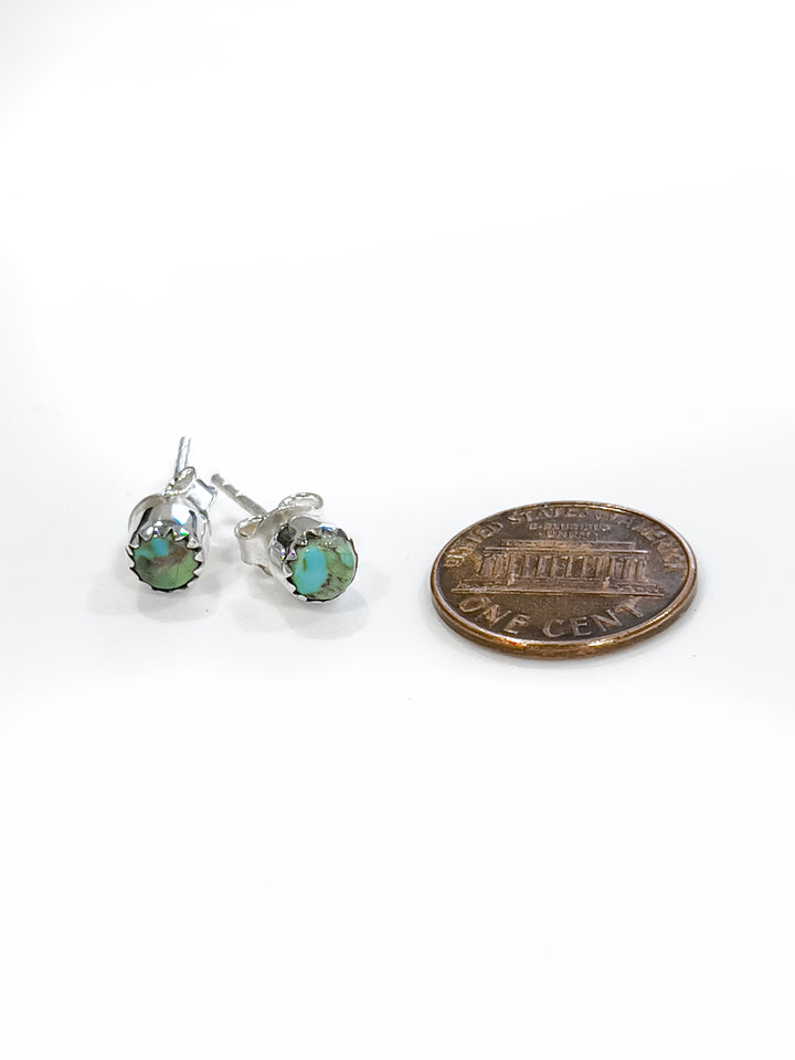 Handmade Sterling Silver and Turquoise Stud Earrings PSTPE45