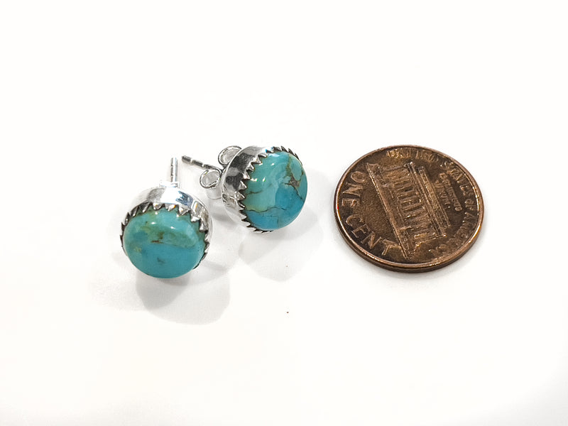Handmade Sterling Silver and Turquoise Stud Earrings PSTPE45