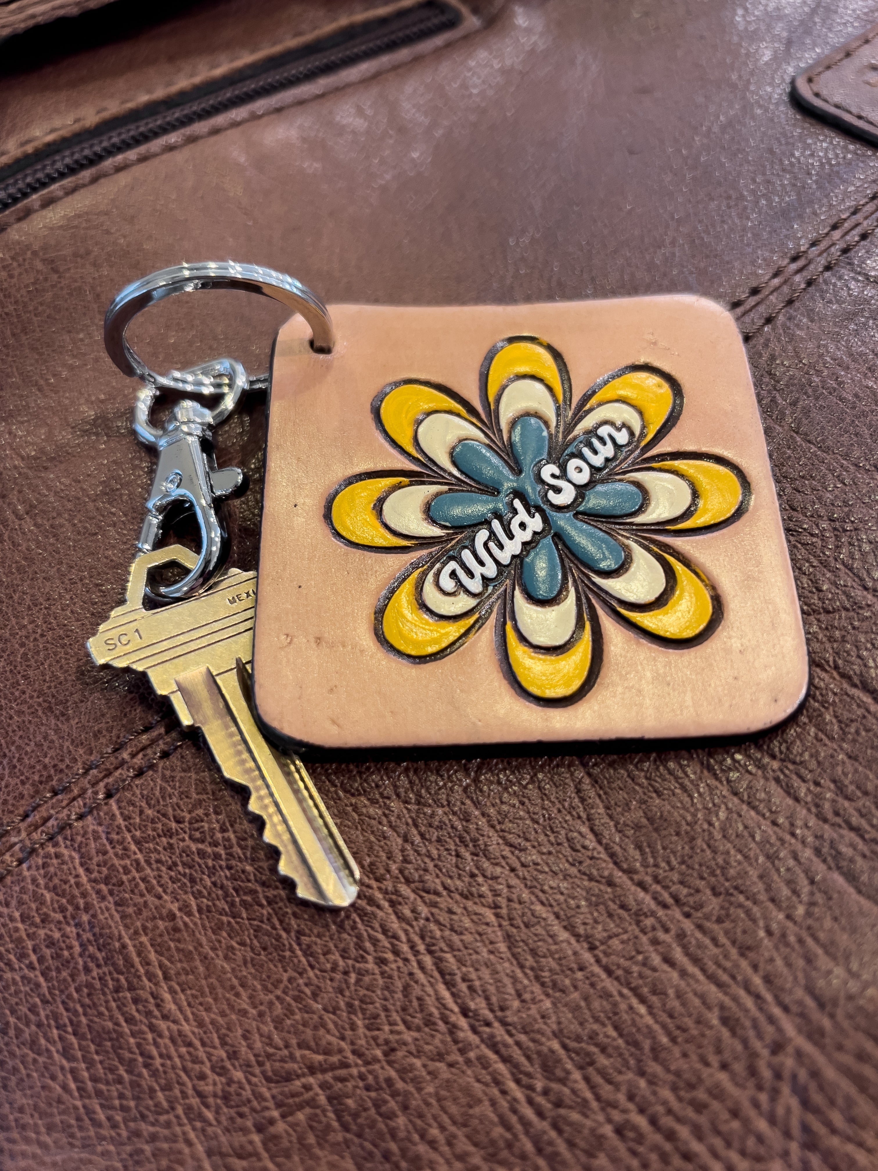 Leather Horseshoe Key Ring 