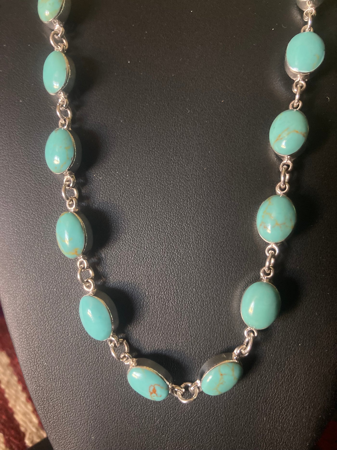 Handmade Sterling Silver Turquoise Choker Necklace PSTPN03