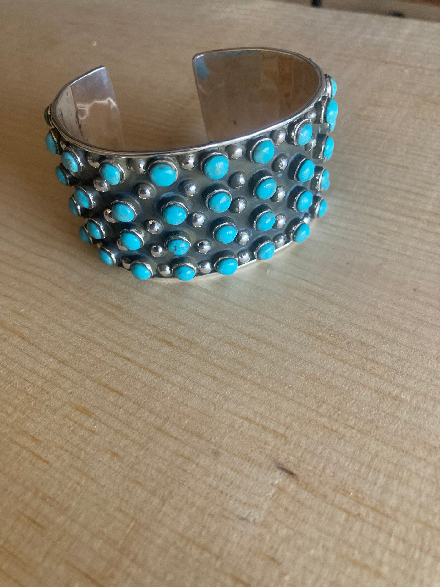 Handmade Sterling Silver Turquoise Cuff Bracelet PSTPC01