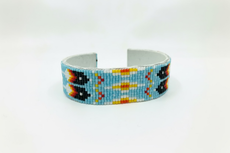 Handmade Beaded Cuff Bracelet Blue PSTPC07