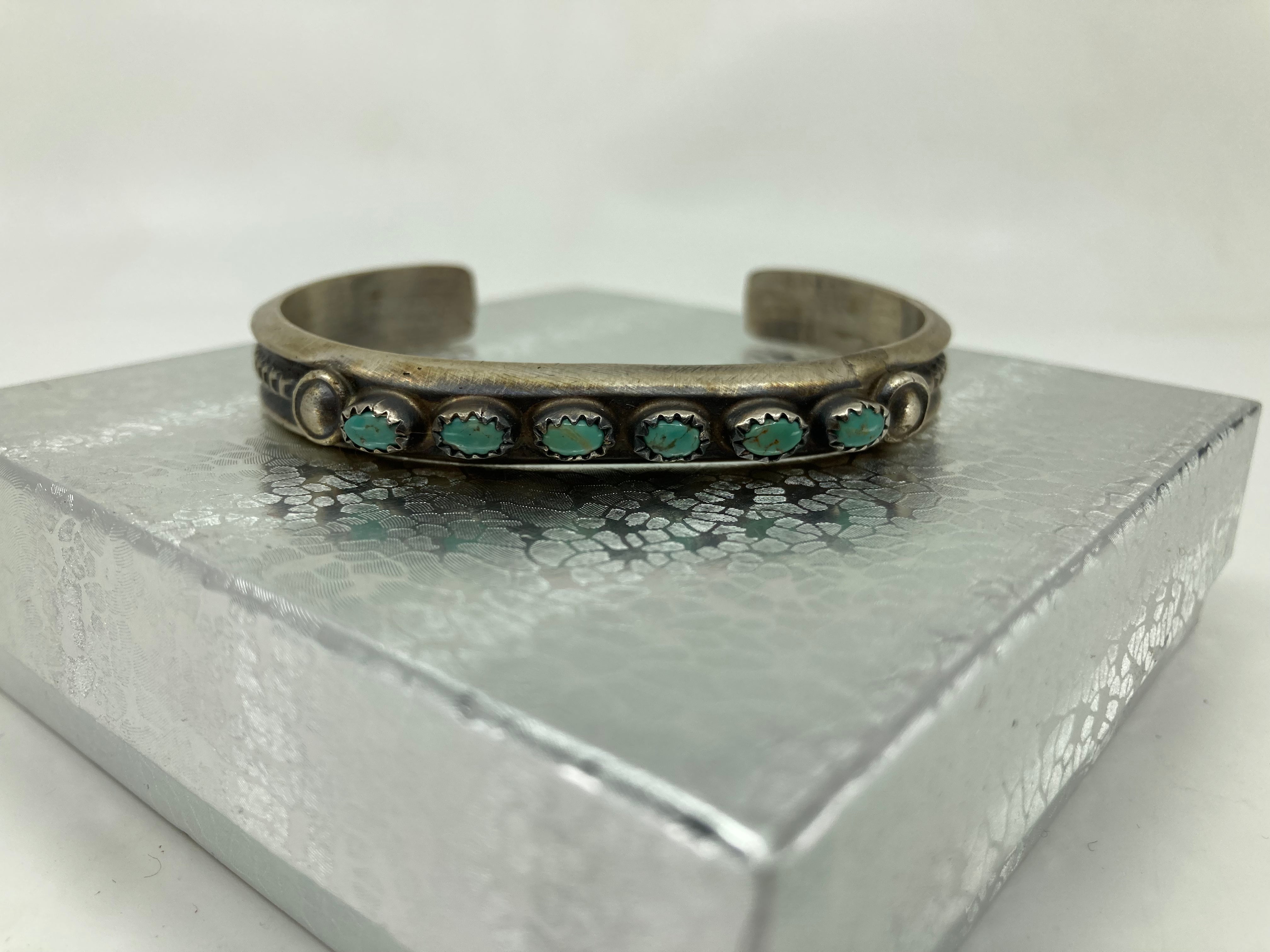 Handmade Sterling Silver and Turquoise Cuff Bracelet PSTPC09