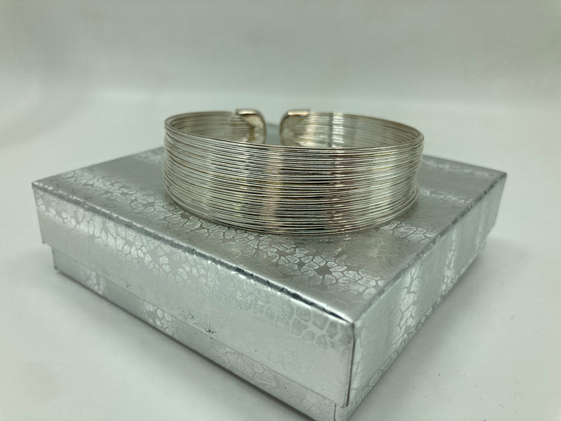 Silver Strands Statement Cuff Bracelet PSTPC11