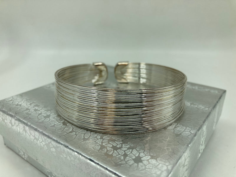 Silver Strands Statement Cuff Bracelet PSTPC11