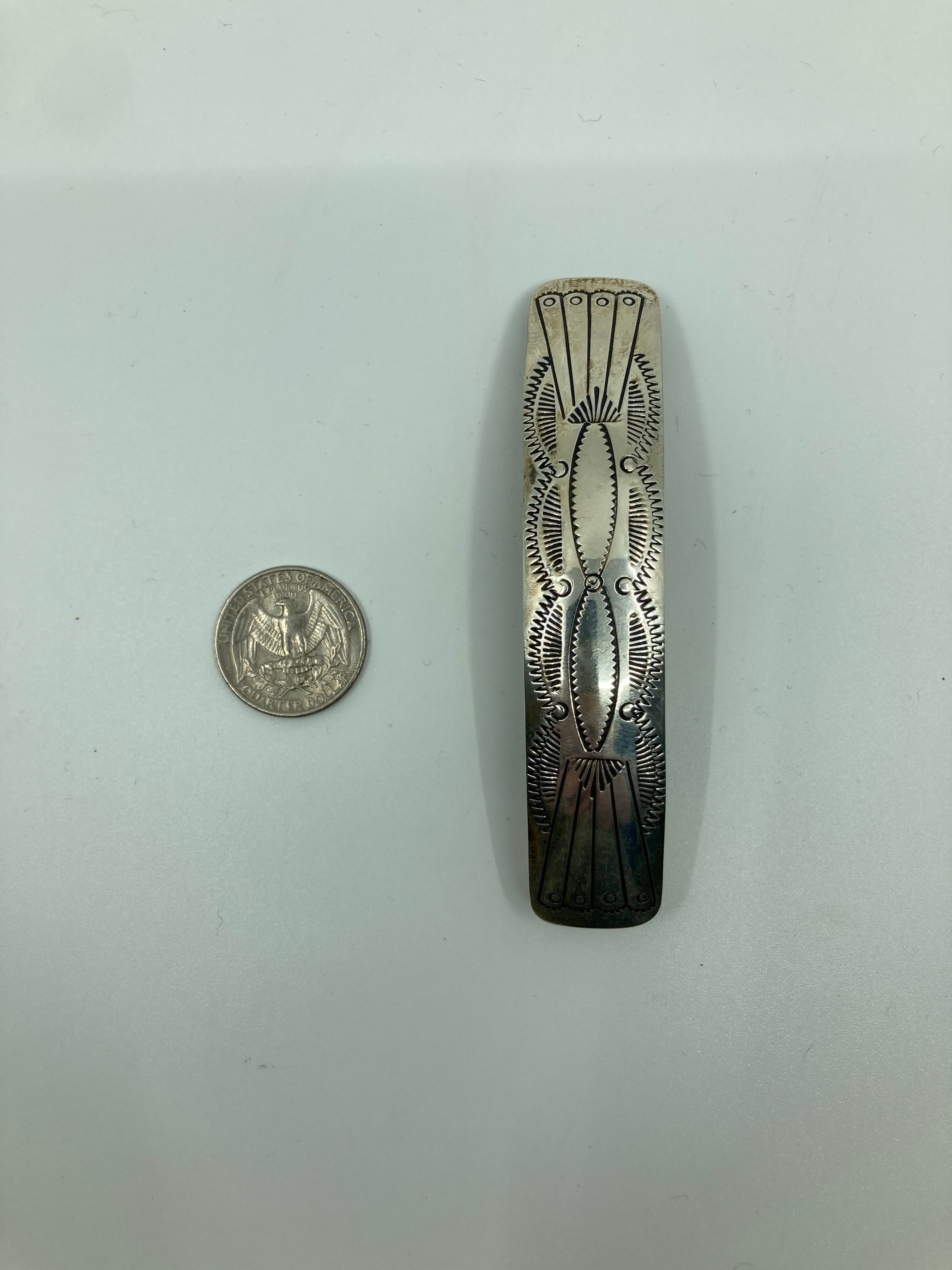 Handmade Navajo Sterling Silver Barrette PSTPHC03