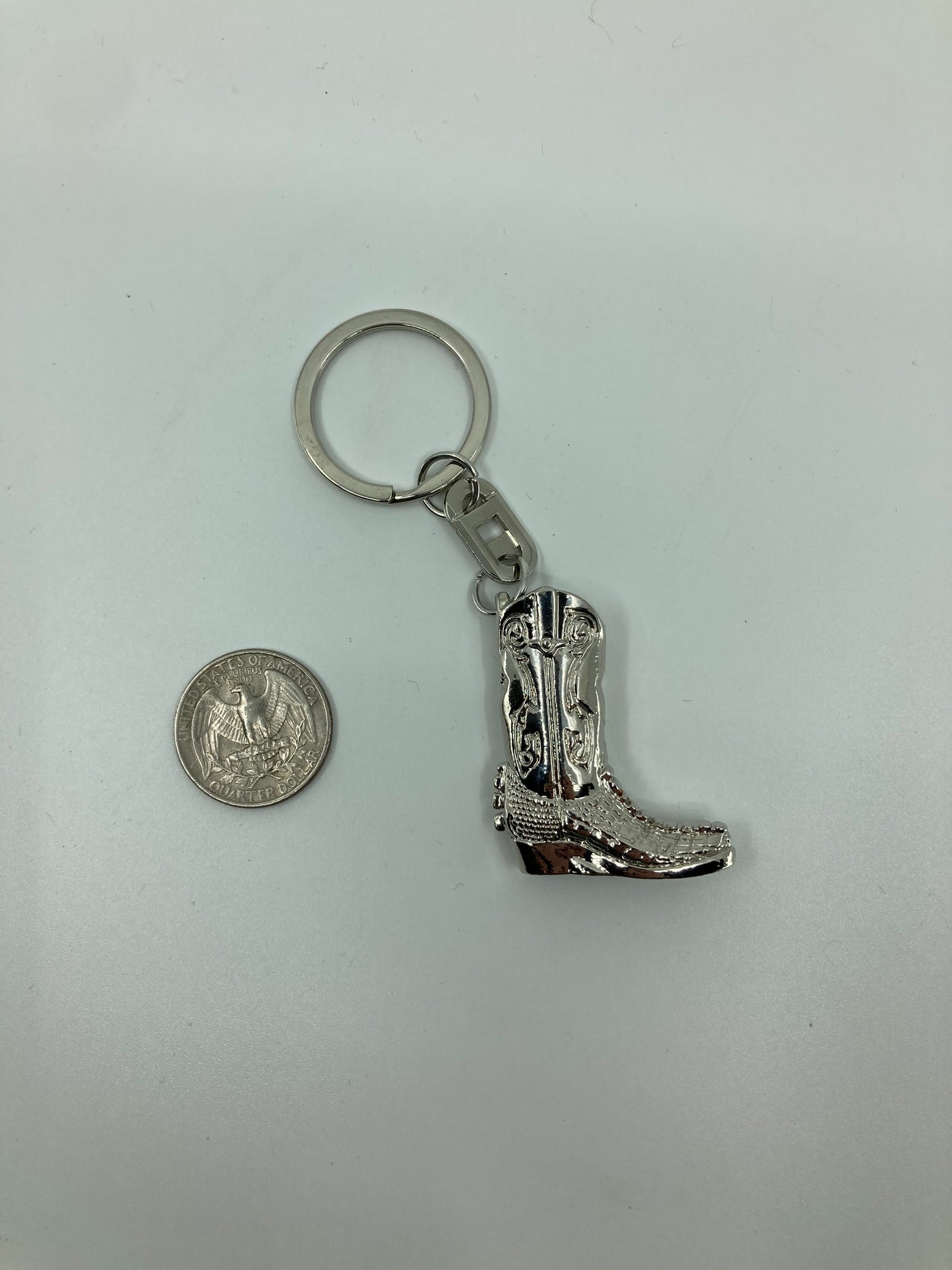 Steel Cowboy Boot Key Ring PSTPKR02