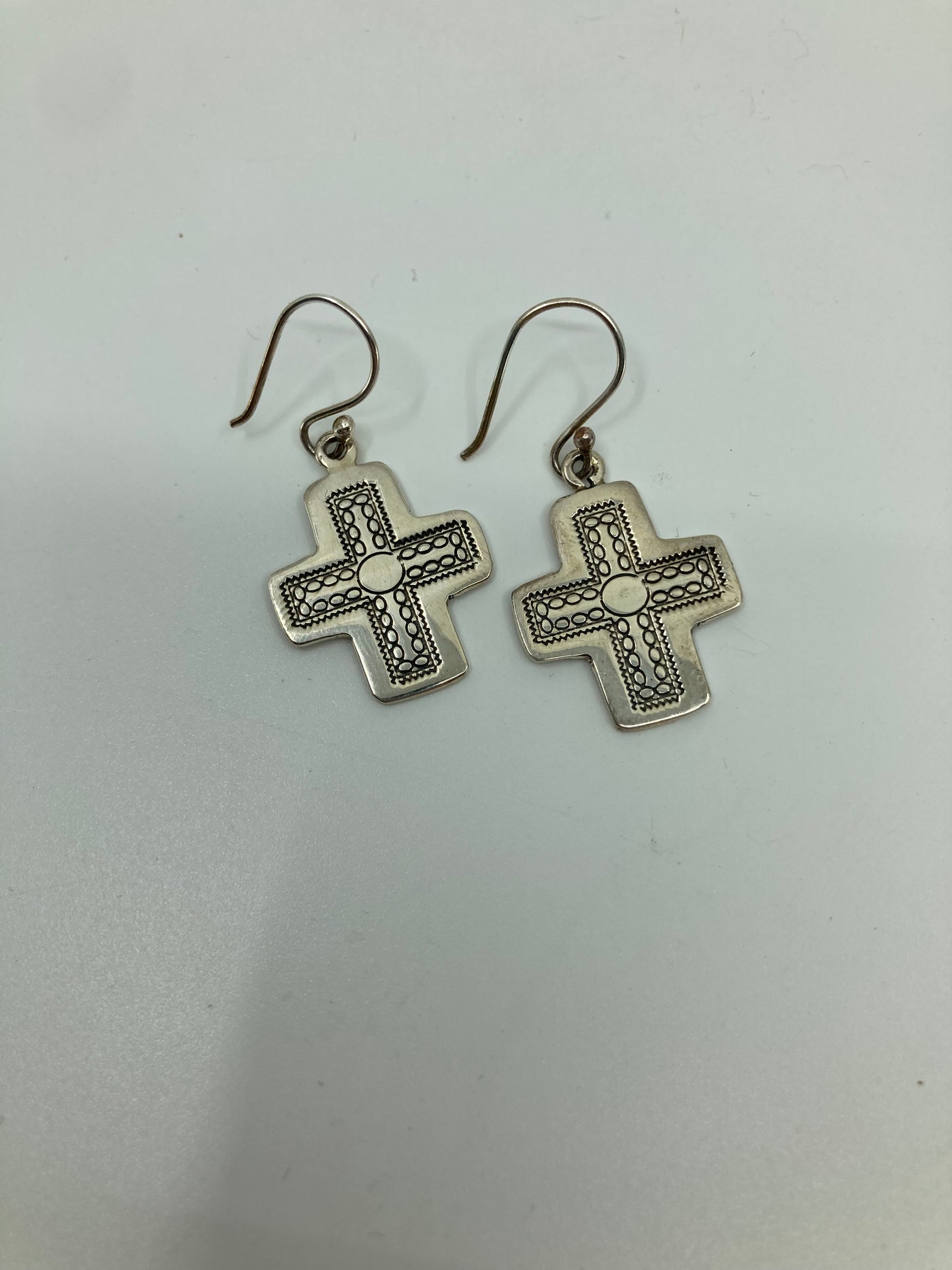Handmade Sterling Silver Cross Earrings PSTPE43