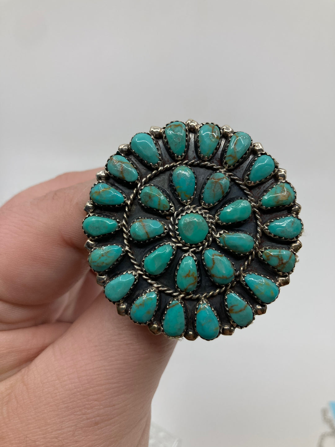 Sterling Silver Turquoise Concho Pony Tail Holder PSTPHC08