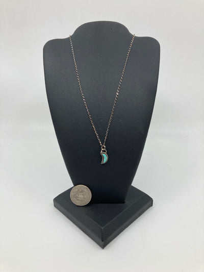 Handmade Sterling Silver and Turquoise Moon Necklace PSTPN17