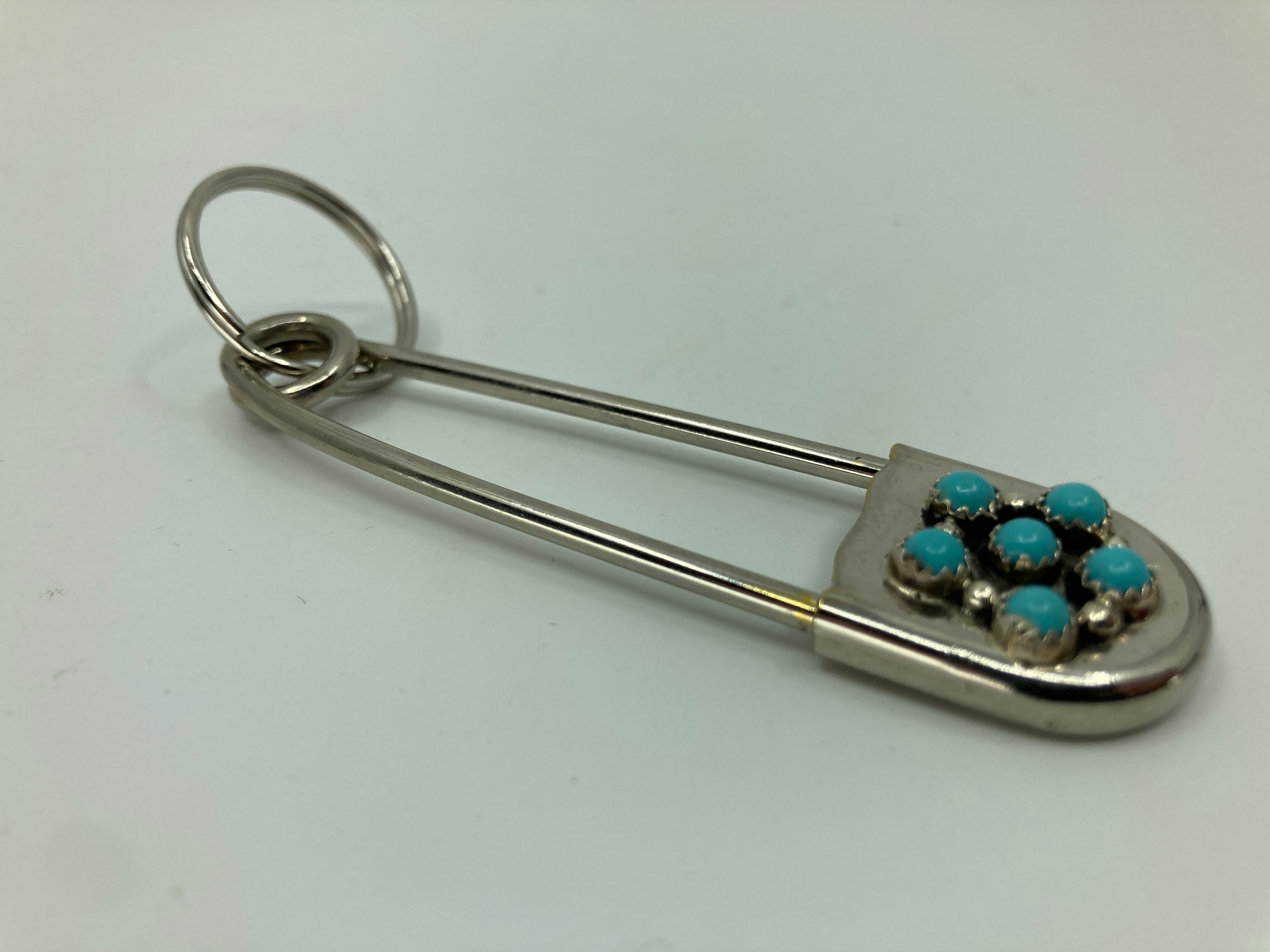 Handmade Sterling Silver and Turquoise Key Ring PSTPKR01