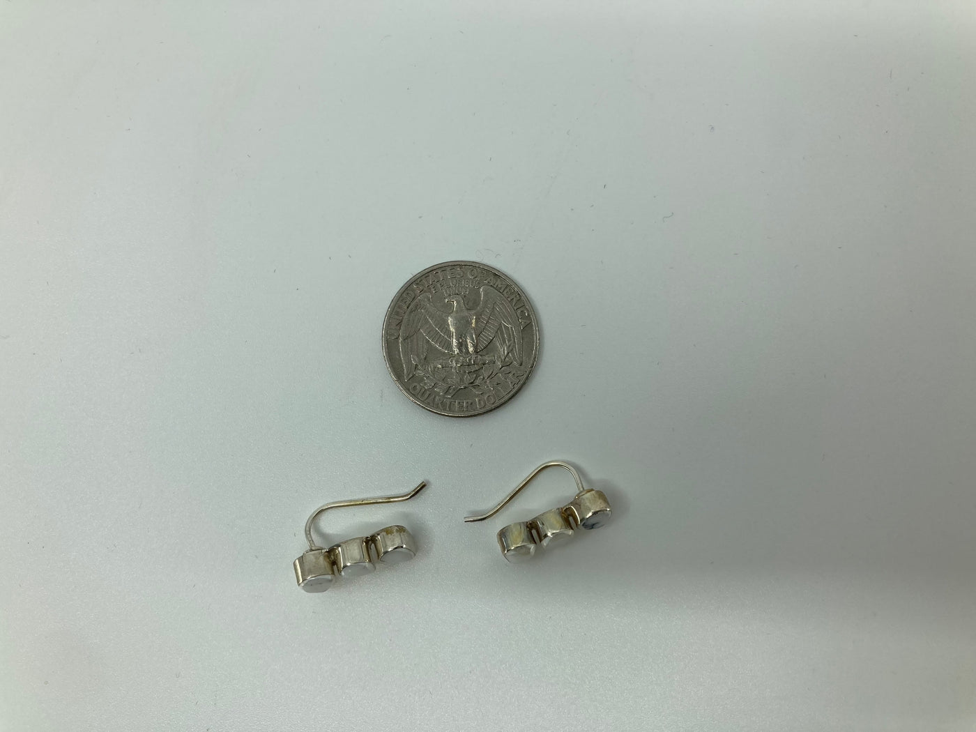 Handmade Sterling Silver and Howlite 3 Teardrop Earrings PSTPE50C