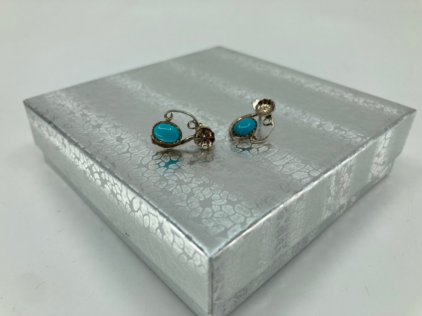 Handmade Sterling Silver and Turquoise Karen McCray Stud Earrings PSTPE53