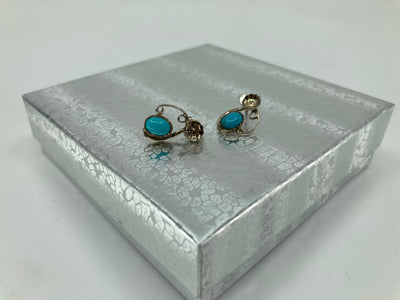 Handmade Sterling Silver and Turquoise Karen McCray Stud Earrings PSTPE53