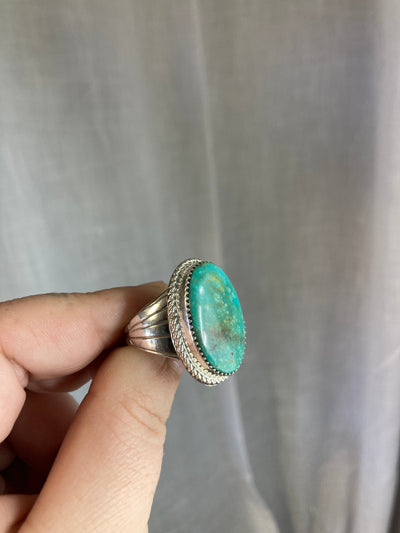 Handmade Navajo Sterling Silver Turquoise Ring Size 12 PSTPR07