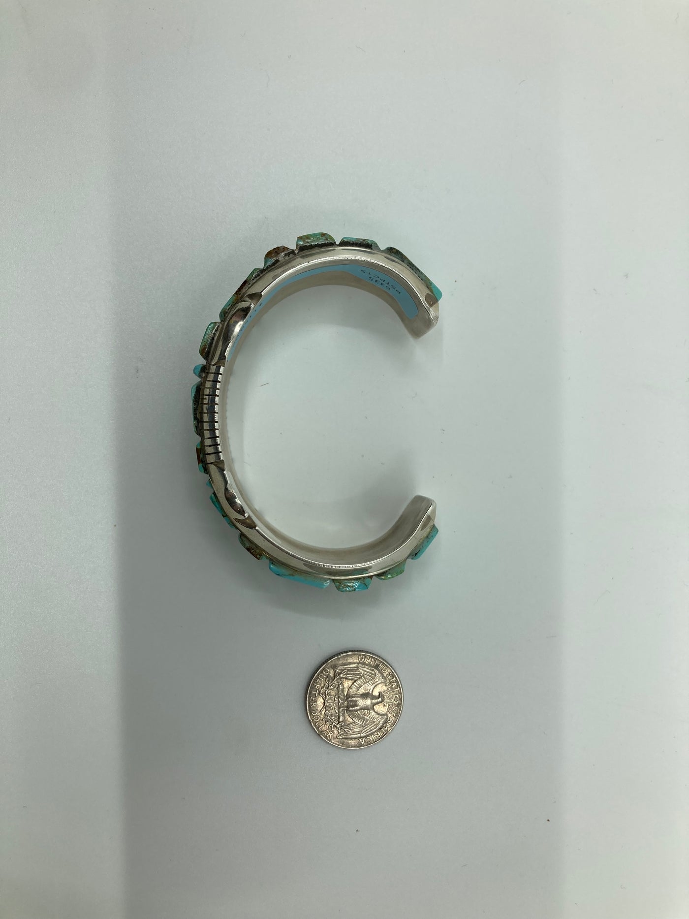 Handmade Navajo Sterling Turquoise Cuff Bracelet PSTPC15